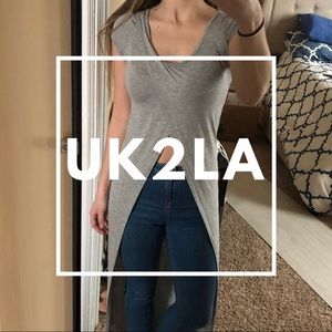 UK2LA Grey Short Sleeved Tunic